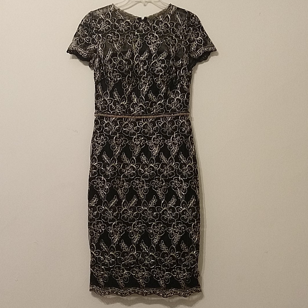 DAVID MEISTER brand, black dress, Size 4.